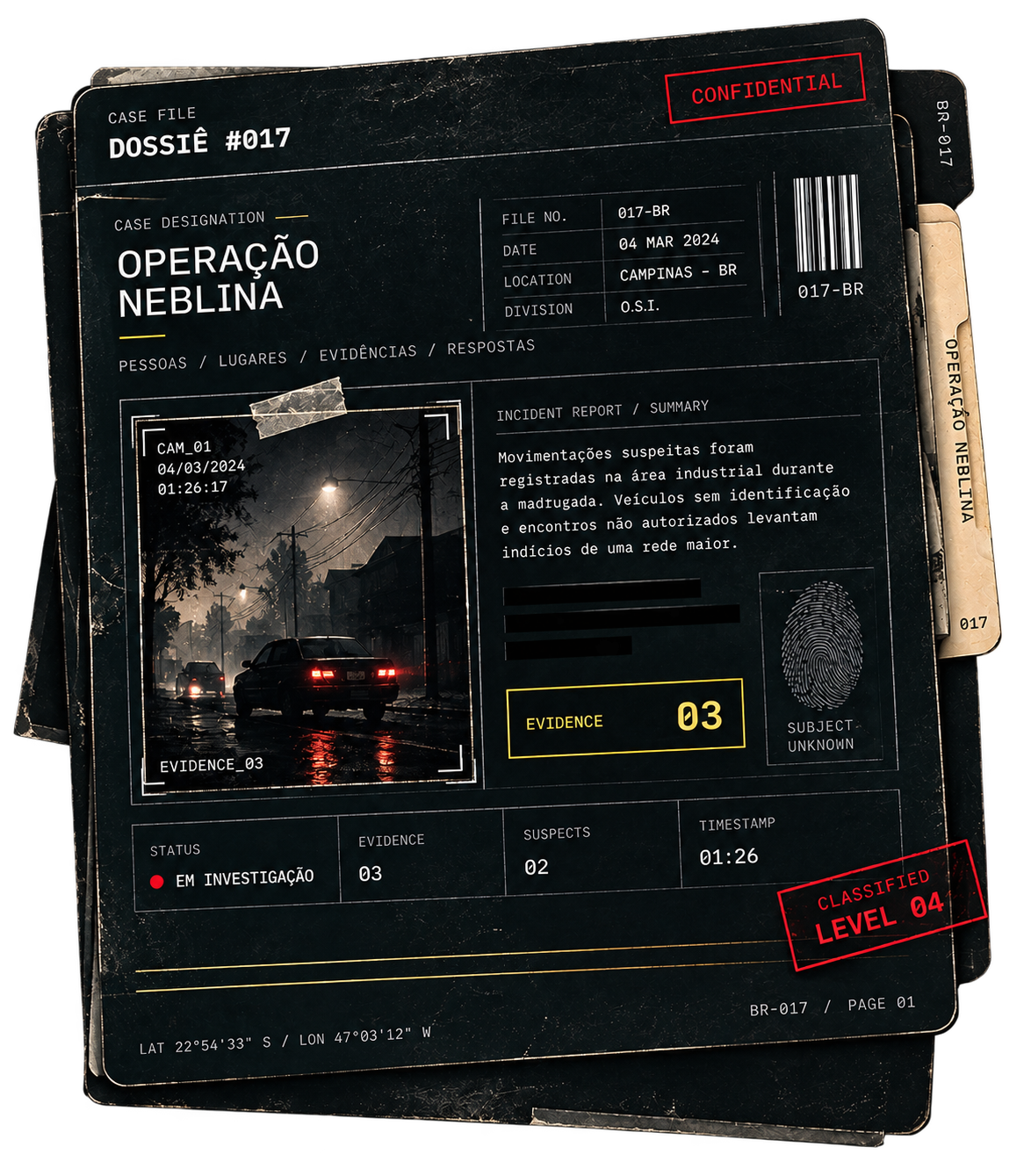 Arquivo investigativo fictício 017: Operação Neblina